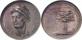 République fédérale des États-Unis d’Amérique (1776-à nos jours). Médaille “oak tree” de Benjamin Franklin de Philadelphie par Josiah Wedgwood et Thom...