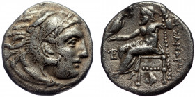 MACEDONIAN KINGDOM, Alexander III the Great (336-323 BC). AR drachm (Silverm 17mm, 4.08g) Posthumous issue of Abydus, ca. 310-301 BC. 
Obv: Head of He...