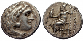 MACEDONIAN KINGDOM, Alexander III the Great (336-323 BC). AR drachm (Silver, 18mm, 4.10gm) Posthumous issue of Colophon, ca 310-301 BC. 
Obv: Head of ...