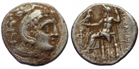 MACEDONIAN KINGDOM. Alexander III the Great (336-323 BC). AR drachm (Silver, 18mm, 4.11g). Posthumous issue of Colophon, 310-301 BC. 
Obv: Head of Her...