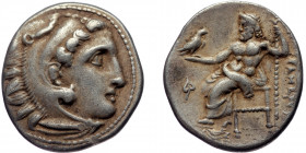 MACEDONIAN KINGDOM, Alexander III 'the Great' (336-323 BC). AR Drachm. (Silver, 4.22g, 18mm) Sardes
Obv: Head of Herakles right, wearing lion skin.
Re...