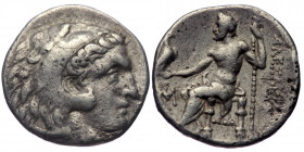 Kingdom of Macedon, uncertain mint, AR drachm (Silver, 18mm, 4.06g), struck in type Alexander III and Phillip III, 3th century BC. 
Obv: Head of youth...