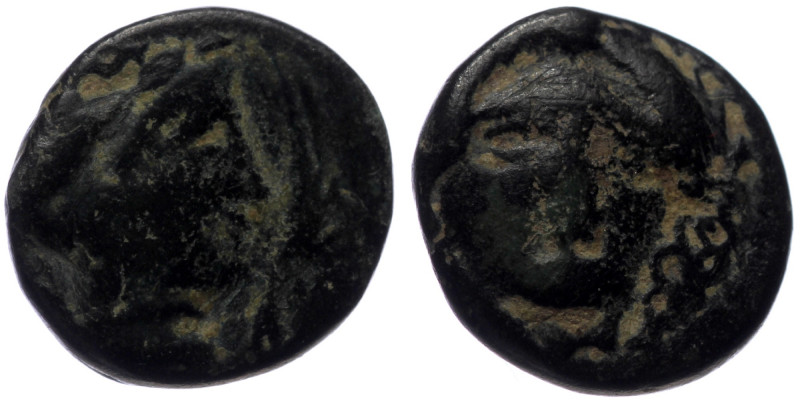 Aeolis, Larissa Phrikonis, AE (Bronze, 9,4 mm, 0,85 g), 4th century BC. 
Obv: Ho...