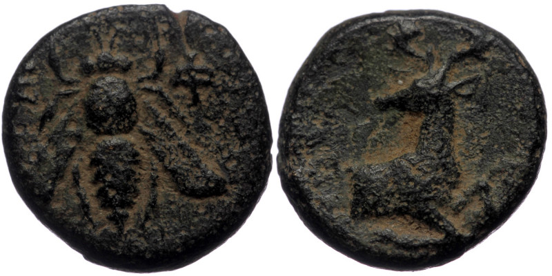 Ionia, Ephesos, AE (Bronze, 1.99g, 12mm), ca. 390-380 BC.
Obv: Ε - Φ bee. 
Rev: ...