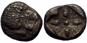 Ionia, Miletus, AR obol or 1/12 of stater (Silver, 10,1 mm, 1,09 g), late 6th-5th centuries BC. 
Obv: Forepart of roaring lion right, head reverted. 
...