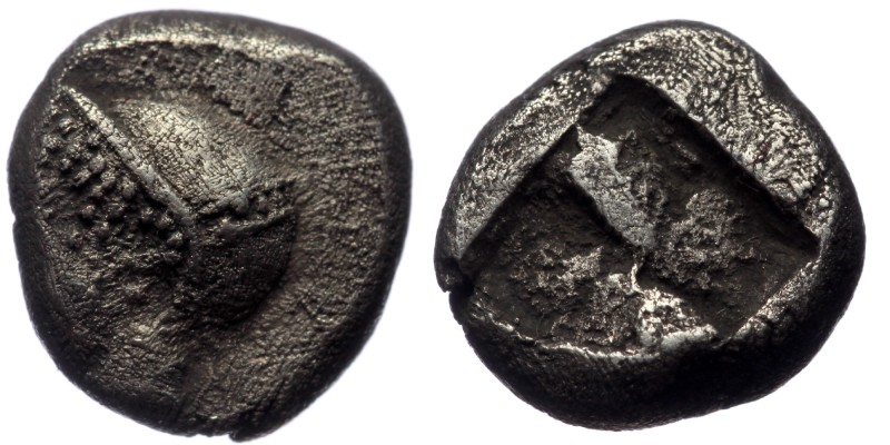 Ionia, Phokaia, AR diobol (Silver, 9,4 mm, 1,31 g), ca. 510-494 BC.
Obv: Female...