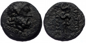 Mysia, Pergamon, AE (Bronze, 14mm, 2.68g), ca. 133-27 BC, struck under magistrate Diodoros.
Obv: Laureate head of Asklepios right, below [Δ]IOΔΩPoY. 
...