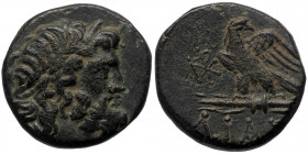 Bithynia, Dia, AE (bronze, 7,49 g, 19 mm) ca. 85-65 BC
Obv: Laureate head of Zeus right. 
Rev: ΔIAΣ beneath eagle standing half-left on thunderbolt, h...