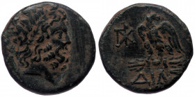 Bithynia, Dia, AE (Bronze, 20,3 mm, 7,95 g), time of Mithradates VI Eupator (120-63 BC), ca. 100-65 BC.
Obv: Laureate head of Zeus to right. 
Rev: ΔIA...