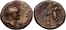 Lydia , Sardis AE (Bronze, 5.08g, 20mm) Vespasian (69-79) Magistrate: T Fl Eisigonos (strategos)
Obv: ΑΥΤΟΚ ΚΑΙϹ ΟΥƐϹΠΑϹΙΑΝΩ; laureate head of Vespas...