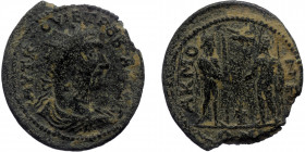 Phrygia, Acmonea AE (Bronze, ) Trebonianus Gallus 13.59g, 32mm)
Obv: ΑΥΤ Κ Γ ΟΥΙΒ ΤΡΕΒ ΓΑΛΛΟⳞ; radiate, draped and cuirassed bust of Gallus, r., seen ...