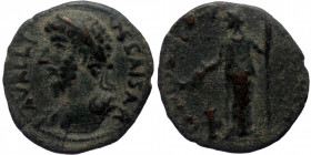 Pisidia, Antioch. Lucius Verus (161-169) AE (Bronze, 24mm., 5,66g 
Obv: CAISAR L AVRELIVS, laureate, draped and cuirassed bust left 
Rev: GENO COLONIE...