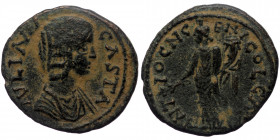 Pisidia. Antioch AE (Bronze, 6.24g, 23mm) Julia Domna (Augusta, 193-211). Ae.
Obv: IVLIA AVGVSTA, Draped bust right.
Rev: ANTIOCH GENI COL CAES, Geniu...