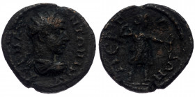 Pamphylia, Perge AE (Bronze, 5.15g, 19mm) Elagabal (218-222) 
Obv: ΑΥ Κ Μ ΑΥ ΑΝΤΩΝΙΝΟϹ; radiate, draped and cuirassed bust of Elagabalus, r., seen fro...