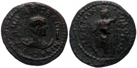 Pamphylia, Side AE 10 Assaria (Bronze, 16.37g, 31mm) Salonina (Augusta, 254-268). 
Obv: KOPNHΛIA CAΛΩNINA CЄBA / I, Draped bust right, wearing stephan...