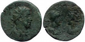 Cilicia, Seleucia ad Calycadnum, Valerianus I (253-260) AE (Bronze, 34mm,19.29g) 253-260
Obv: AV K ΠO ΛIK OVAΛEPIANOC , radiate, draped, cuirassed bus...