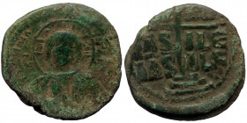 Romanus III (1028-1034) AE Anonymous.Follis (Bronze, 9.95g, 28mm) Constantinople 
Obv: +EMMA NOVHΛ, nimbate bust of Christ facing, holding book of Gos...