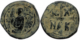 Michael IV the Paphlagonian (1034-1041) AE Anonymous Follis (Bronze, 8.54g, 28mm) Constantinople
Obv: + EMMA-NOVHL around, IC-XC to right and left of ...