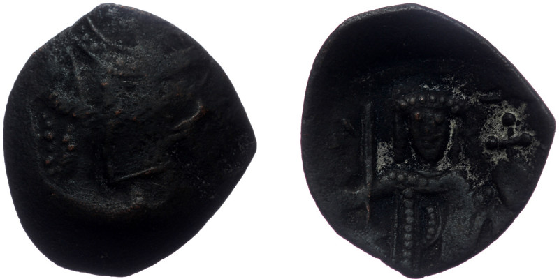 LATIN RULERS OF CONSTANTINOPLE (1204-1261) AE Trachy (Bronze, 18mm, 0.92g) Const...