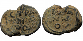 Unreaserched lead seal (Lead, 6.66g, 23mm)
Obv: Three lines Greek legend within circular linear border. 
Rev: Three lines Greek legend within circular...