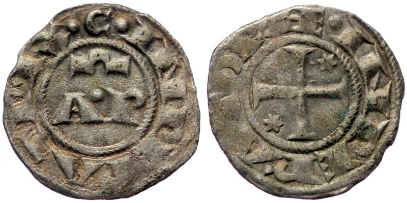 Sicily, Henry VI and Constance (1194-1196) AR Denaro (Silver, 0.76g, 17mm) Brind...