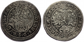 RÖMISCH DEUTSCHES REICH, Leopold I. (1657-1705) 3 Kreuzer GE Prague 1703 (Silver 26mm, 1.53g)