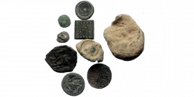 9 Ancient AE coins (Bronze,ca 65g)