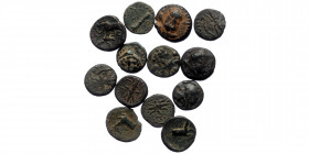 13 Greek AE coins (Bronze, ca. 29g)