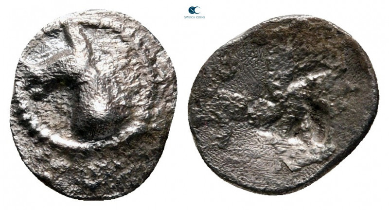 Macedon. Mende circa 480-460 BC. 
Tritartemorion or 3/4 Obol AR

10 mm, 0,46 ...