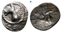 Macedon. Mende circa 480-460 BC. Tritartemorion or 3/4 Obol AR