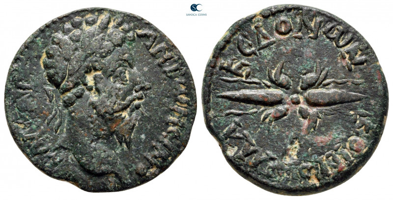 Macedon. Koinon of Macedon. Marcus Aurelius AD 161-180. 
Bronze Æ

24 mm, 9,0...