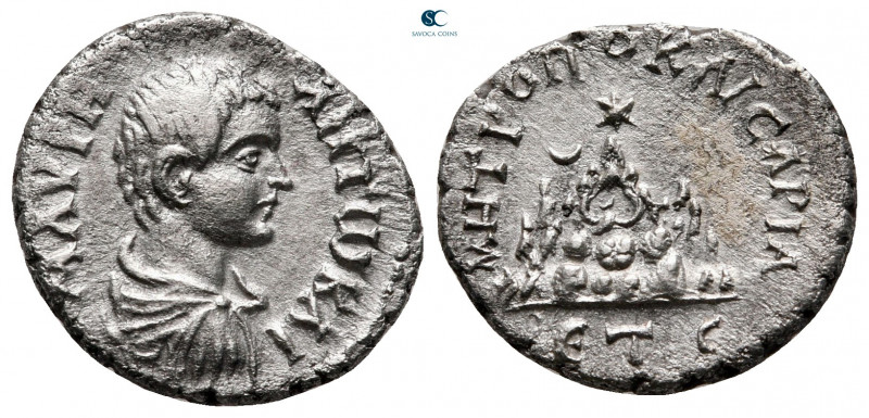 Cappadocia. Caesarea - Eusebeia. Caracalla AD 198-217. 
Drachm AR

18 mm, 2,7...