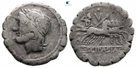 L. Cornelius Scipio Asiaticus 106 BC. Rome. Serrate Denarius AR