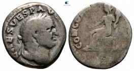 Vespasian AD 69-79. Rome. Denarius AR