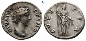 Diva Faustina I AD 140-141. Rome. Denarius AR