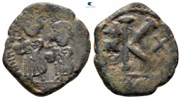 Heraclius with Heraclius Constantine AD 610-641. Thessalonica. Half Follis or 20 Nummi Æ