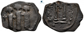 Heraclius, with Martina and Heraclius Constantine AD 610-641. Cyprus. Follis or 40 Nummi Æ