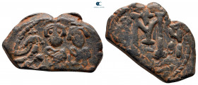 Heraclius, with Martina and Heraclius Constantine AD 610-641. Cyprus. Fals (Follis) Æ