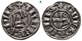 Principality of Achaea. Guillaume I de la Roche  AD 1280-1287. Denier Tournois BI