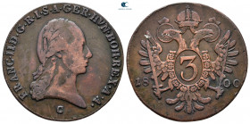 Austria. Franz II AD 1792-1806. 3 Kreuzer CU