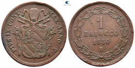 Italy. Papal State, Vatikan. Pius IX AD 1846-1878. Baiocco CU