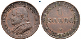 Italy. Papal State, Vatikan. Pius IX AD 1846-1878. 1 Soldo CU