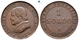 Italy. Papal State, Vatikan. Pius IX AD 1846-1878. 1 Soldo CU