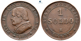 Italy. Papal State, Vatikan. Pius IX AD 1846-1878. 1 Soldo CU