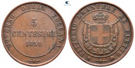 Italy. Regno d´Italia. Vittorio Emanuele Re Eletto AD 1859-1861. 5 Centesimi CU