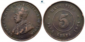 Mauritius. George V AD 1910-1936. 5 Cents CU