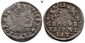Poland. Vilnius. Stephan Batory AD 1576-1586. 3 Groschen AR