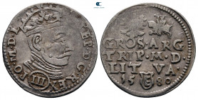 Poland. Vilnius. Stephan Batory AD 1576-1586. 3 Groschen AR