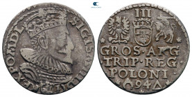 Poland. Malbork (Marienburg). Sigismund III Vasa AD 1587-1632. 3 Groschen AR