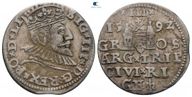 Poland. Riga. Sigismund III Vasa AD 1587-1632. 3 Groschen AR